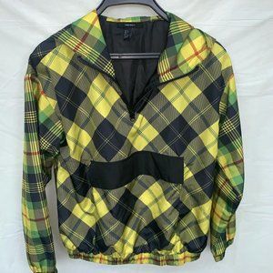 Light weight plaid yellow hoodie